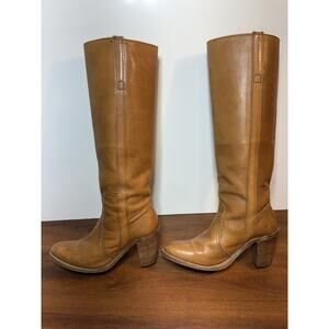 Vtg Frye Campus Boots Women Size 7.5 B Orange Sunrise Western Round Toe